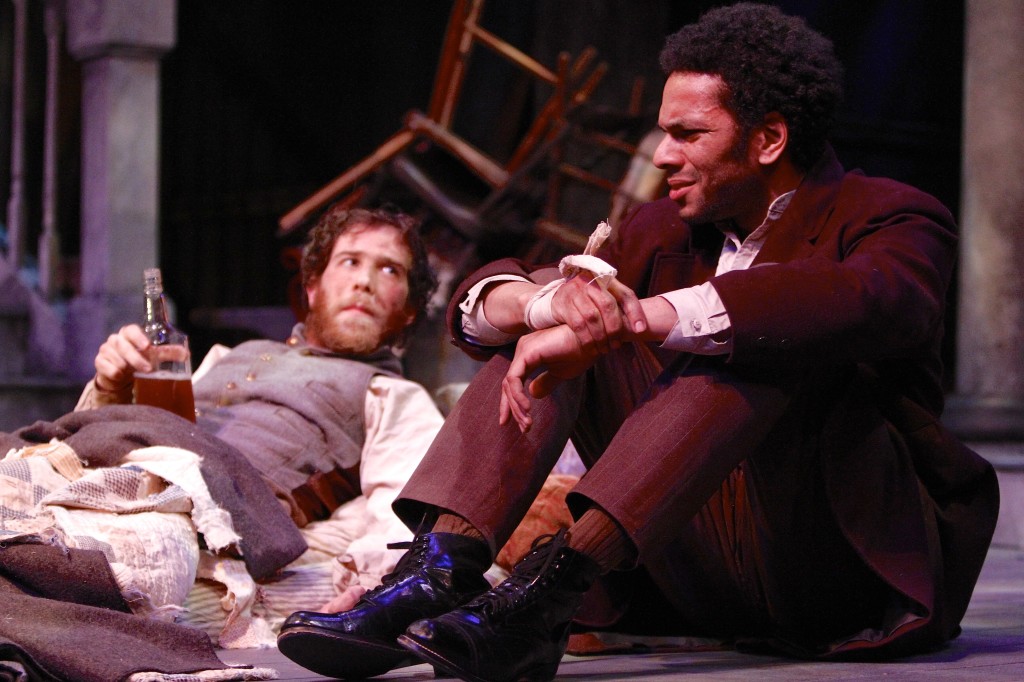 Keeping the faith: Gregory Perri and Jonathan Peck in Syracuse Stage’s The Whipping Man. Michael Davis photo.
