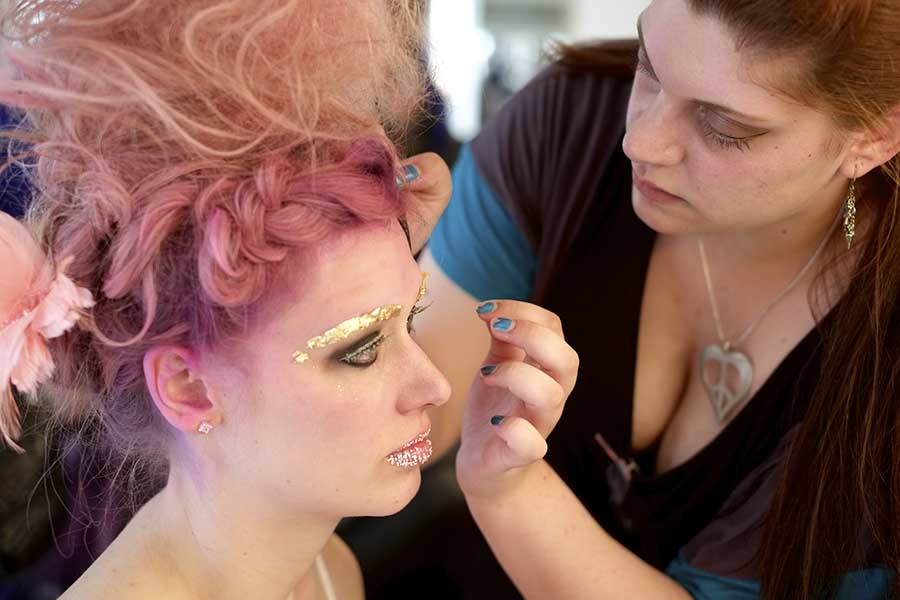 BLOWOUT 2014.Heather Clemens, model and Micaela Moorandi, make-up/ C.W. Gorgeous