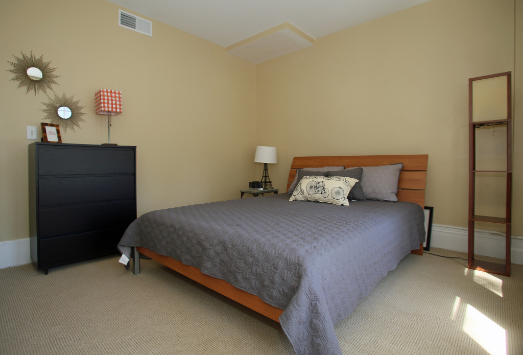 The model unit at 622 James St. has two bedrooms. The second, smaller bedroom, was styled as an office. Photo by Gloria Wright | Syracuse New Times