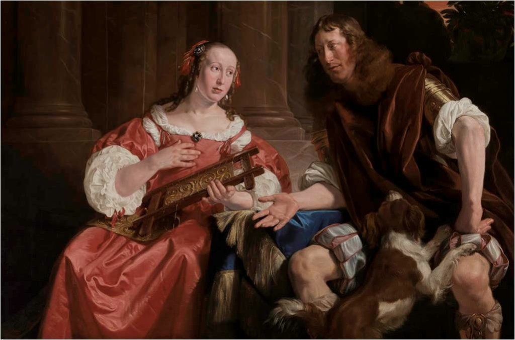 Jan deBray (Dutch, 1627-1697) A Couple Represented as Ulysses and Penelope, 1668 Oil on Canvas, 43 7/8 X 65 3/4 (111.4 X 167 cm) Collection of the Speed Art Museum, Gift of the Charter Collectors
