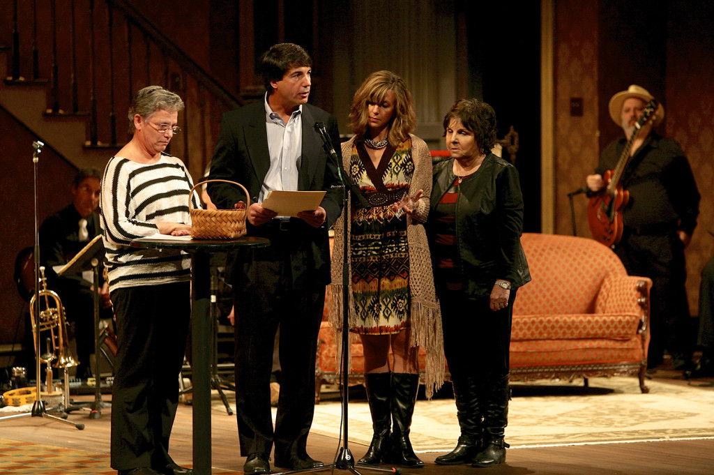 Brenda Neuss, Kerry Lightcap, Kelly Daley and Marlene Raite accept the Hall of Fame Award in honor of Christine Lightcap. Michael Davis Photo | Syracuse New Times