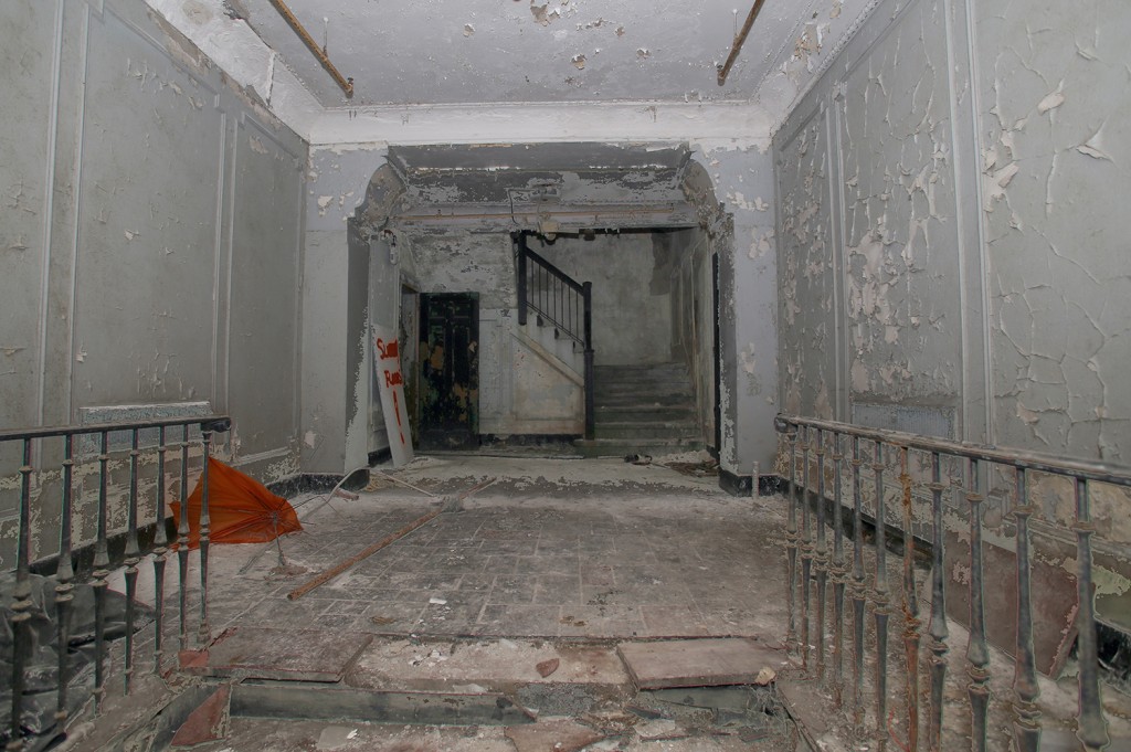 The lobby of the C.G. Meaker Food Co. warehouse will be restored, including the moldings on the walls.