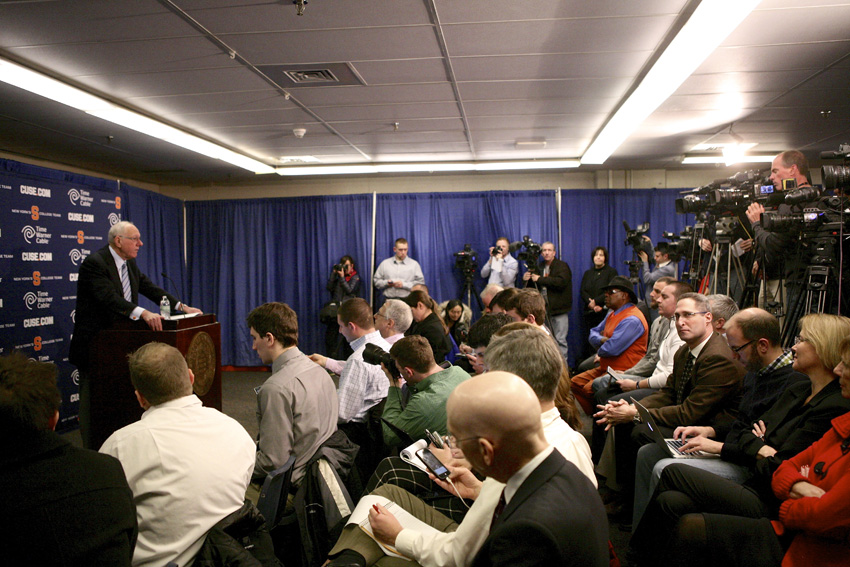 Boeheim Responds to NCAA Report. Michael Davis Photo | Syracuse New Times