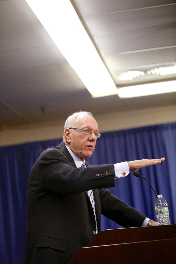 Boeheim Responds to NCAA Report. Michael Davis Photo | Syracuse New Times