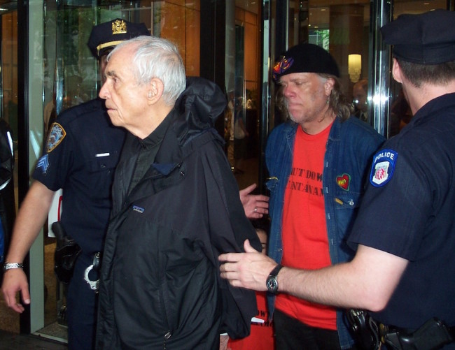 Daniel Berrigan being arrested for civil disobedience. Photo by Thomas Good via Wikimedia Commons