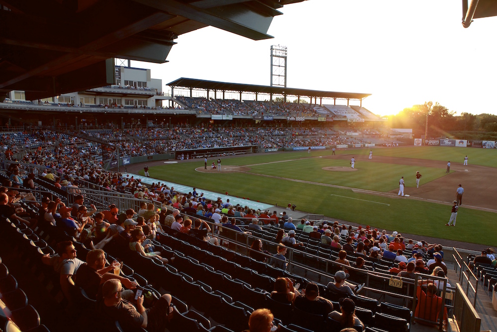 Chiefs game at sunset