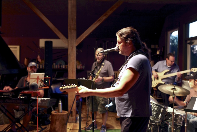 Jamie Notarthomas and the JUNGLELAND BAND rehearse at the Ridge