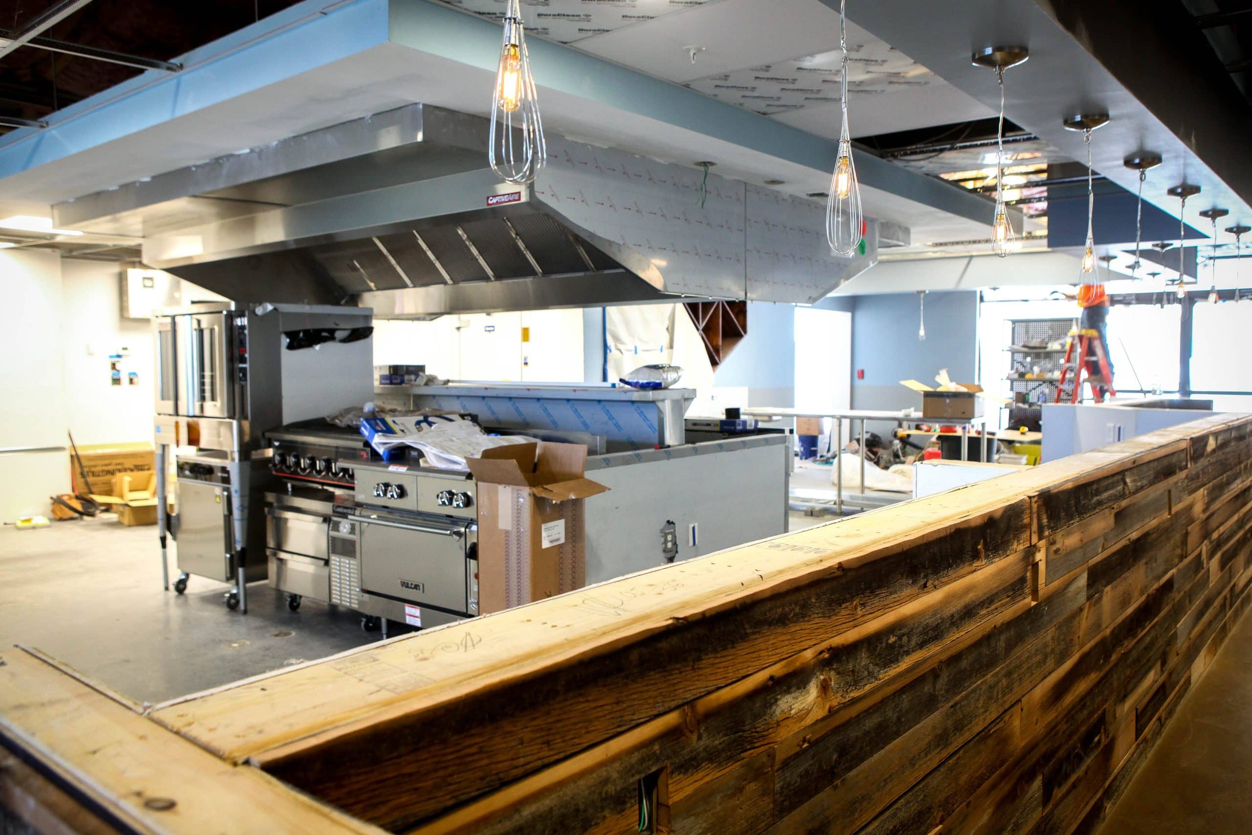 Locally Sourced Restaurant Defi Cuisine Slated For Downtown Syracuse An Under Construction Kitchen E At Defi Cuisine The Open Steel Stove Is Behind A